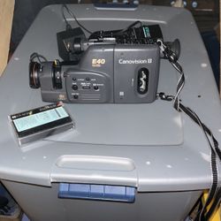 Very Old Canon Video Camera With Charger And Video tape