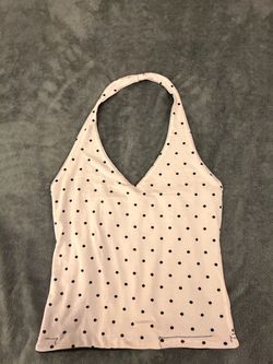 Pink Polka Dot Halter Top