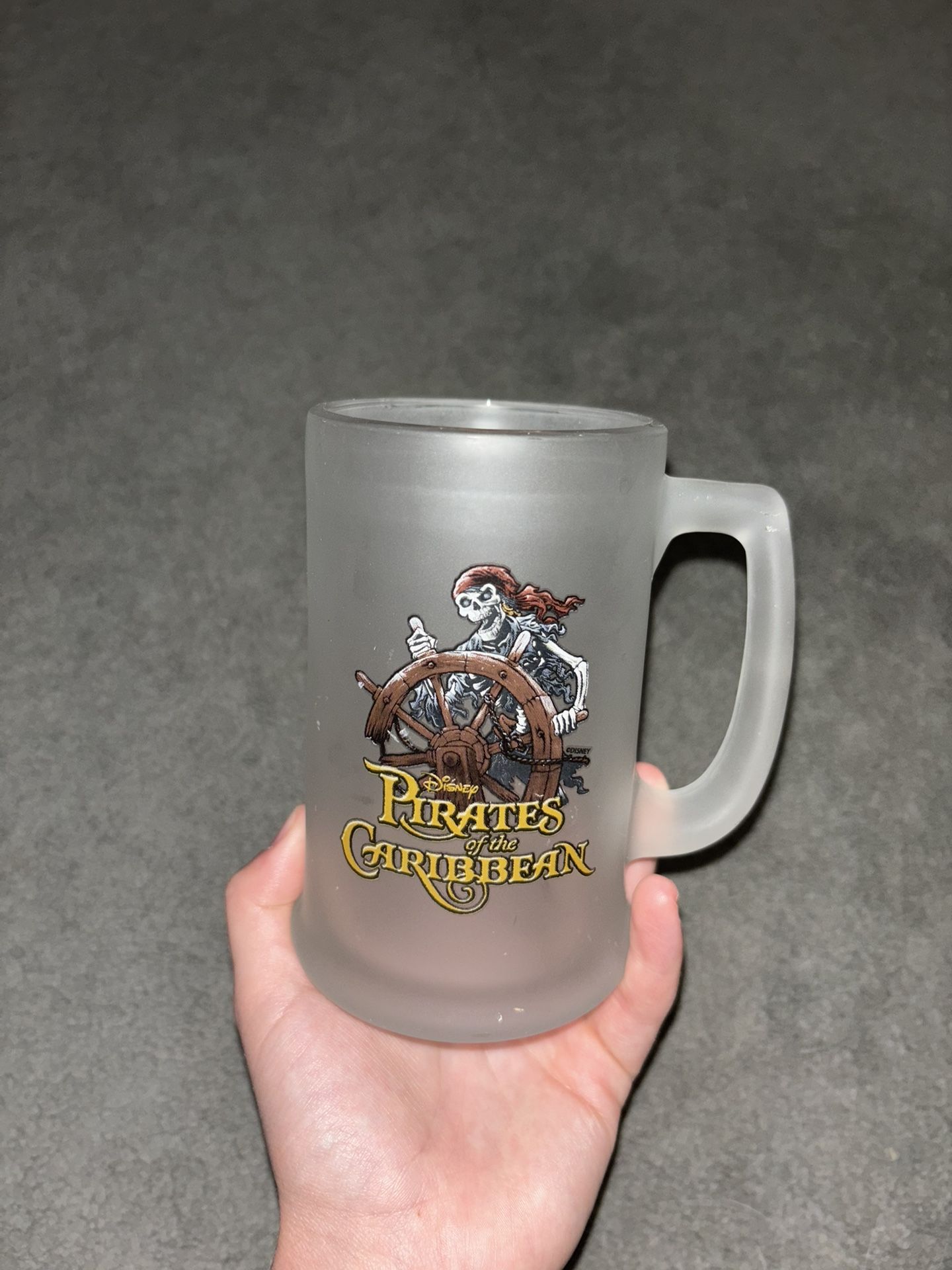 vintage Disney Pirates of the Caribbean frosted beer mug