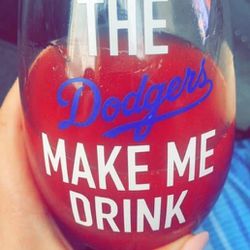 Dodgers Glass Wine Cup