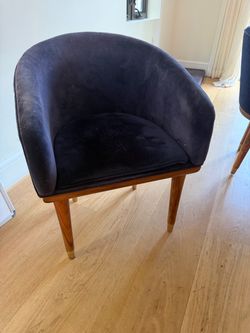 Blue velvet chairs