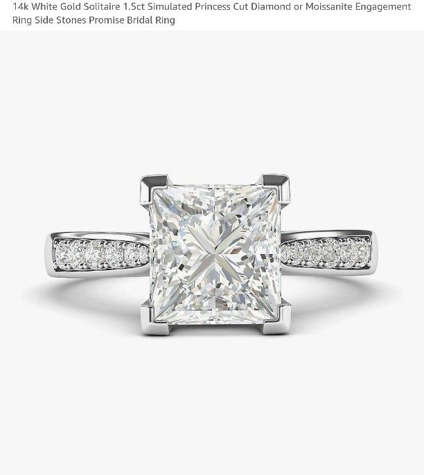 14k White Gold Engagement Ring