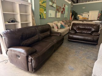 Leather sofa set