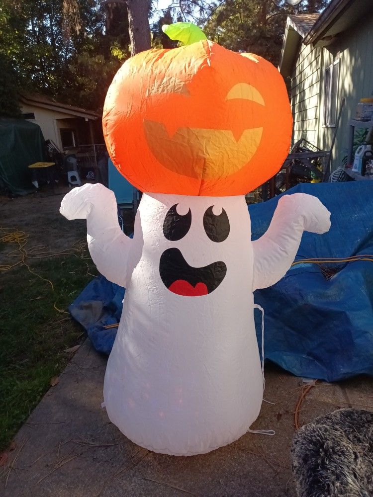 5 Ft Blow Up Ghost Pumpkin