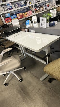 White Glass Top Writing desk