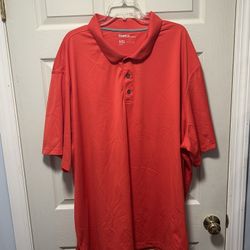 Reebok Mens Golf Polo Shirt 6XL Orange Short Sleeve Logo Rugby