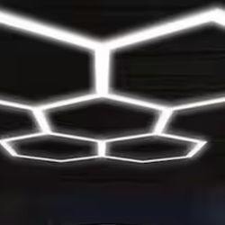 Commercial Hexagon Garage Lights 95 in. 17280LM 5000K 5-Grid Systems White Integrated LED Strip Light Fixture