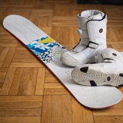 Snowboard + Boots Bundle (147cm + Women’s 8.5) – $140 OBO