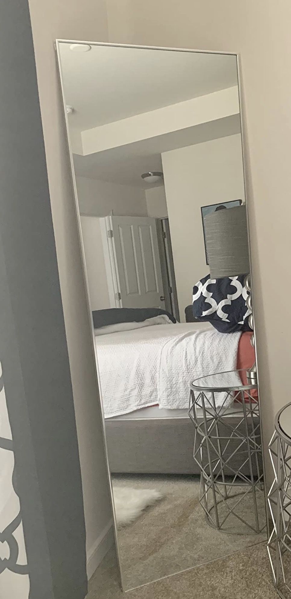 Silver framed Full length mirror