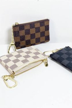 checkered coin purse