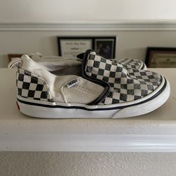 Vans Slip-On V Checkerboard Shoes Sneakers Black & White Baby Toddler Size 10