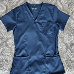 Navy Blue Scrub Top