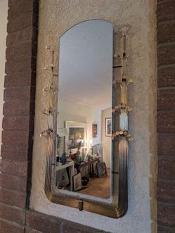 Vintage Mid Century Modern Curtis Jere Wall Mirror, 1977

A striking vintage Mid Century Modern wall mirror designed by Curtis Jere, dated 1977. This