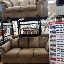 Darcy Stone Living Room Set (SOFA and LOVESEAT