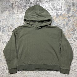 H&M Crop Hoodie Sweatshirt Women’s Size M Olive Green