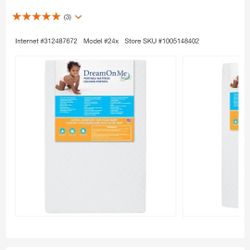 3 in. White Extra Firm Portable Crib Mattress
