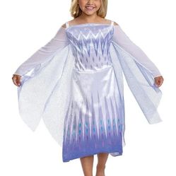 Disney Frozen Elsa Costume for Girls, Classic Dress and Cape Outfit.