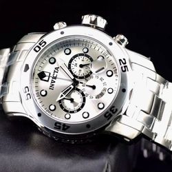 Brand New Men’s Invicta Watch SILVER Authentic High Quality Reloj De Hombre Plata INVICTA 