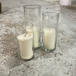 Hurricane Glasses With Candles