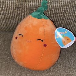 Squishmallows Paige The Pumpkin 8” Plush Brand New Kellytoy Soft Stuffed Animal