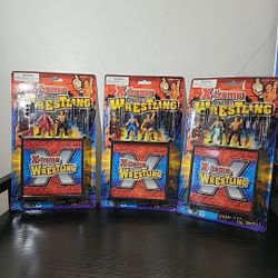 NIP  Lot Of 3 X-treme Action Wrestling 2 Inch Mini Figurines JPW International 