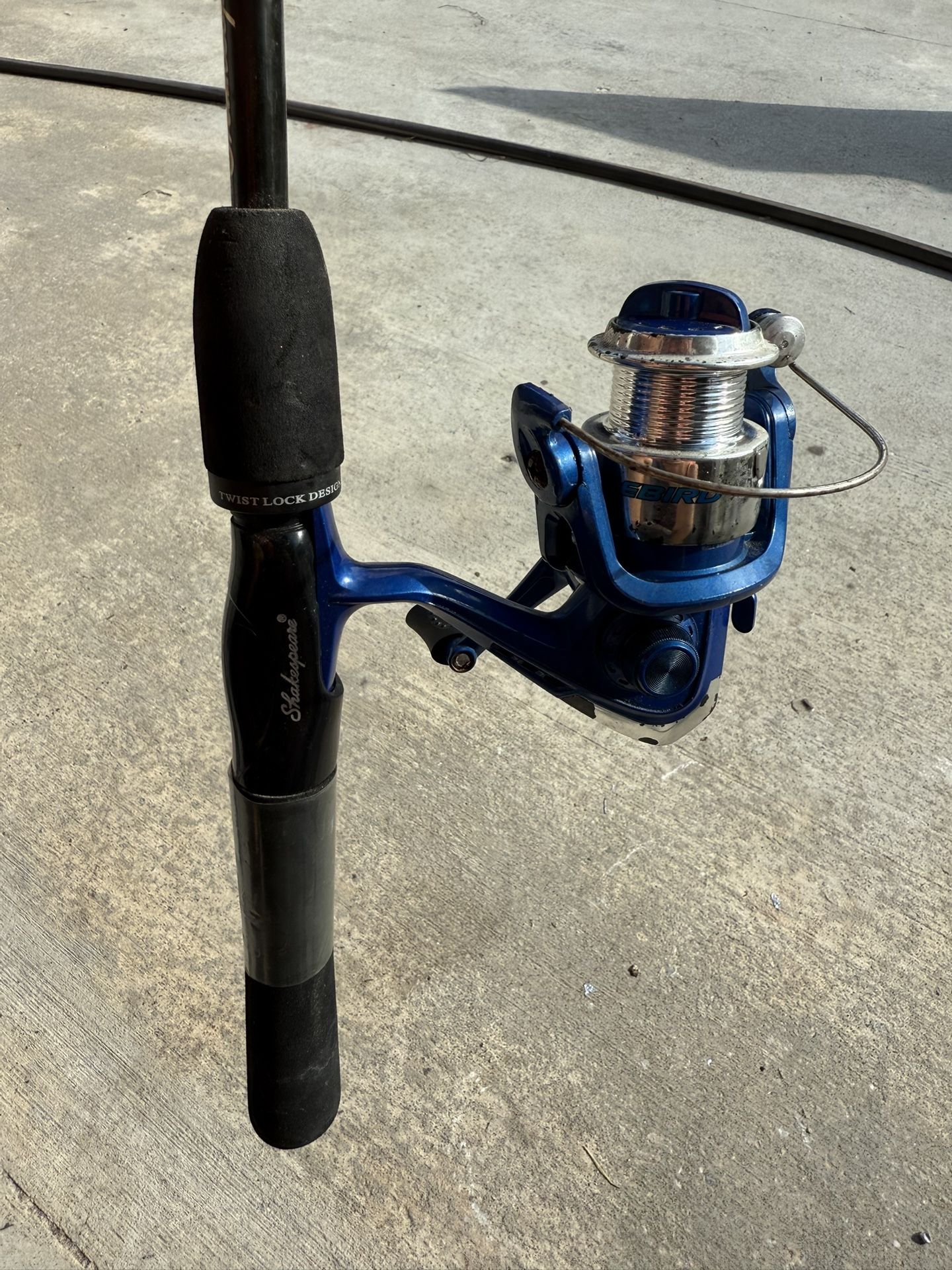 Shakespeare Firebird spinning reel on 5’6” Shakespeare rood. #33