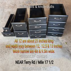 Individual Solid Wood Drawers $5Each Or All 12 For $40Cash Only PICKUP ONLY READ EVERYTHING