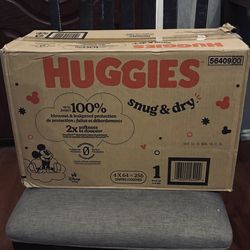 Huggies size 1,  256  count diapers