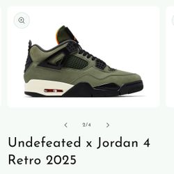 UNDEFEATED X JORDAN 4 RETRO 2025