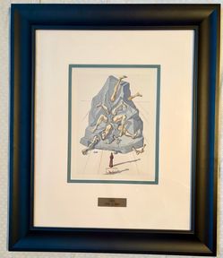 Original Signed (in woodblock) Salvador Dalí framed Canto 19 edition.  Guaranteed authentic w/COA
