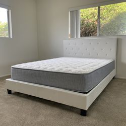 New In Box Queen Bed Frame With Mattress (Read Description Below)