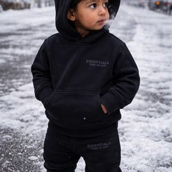 Kids Black Essentials Fear Of God Sweatsuit