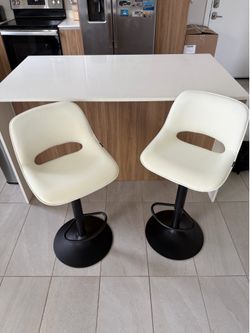 White Bar Stools (Set of 2)