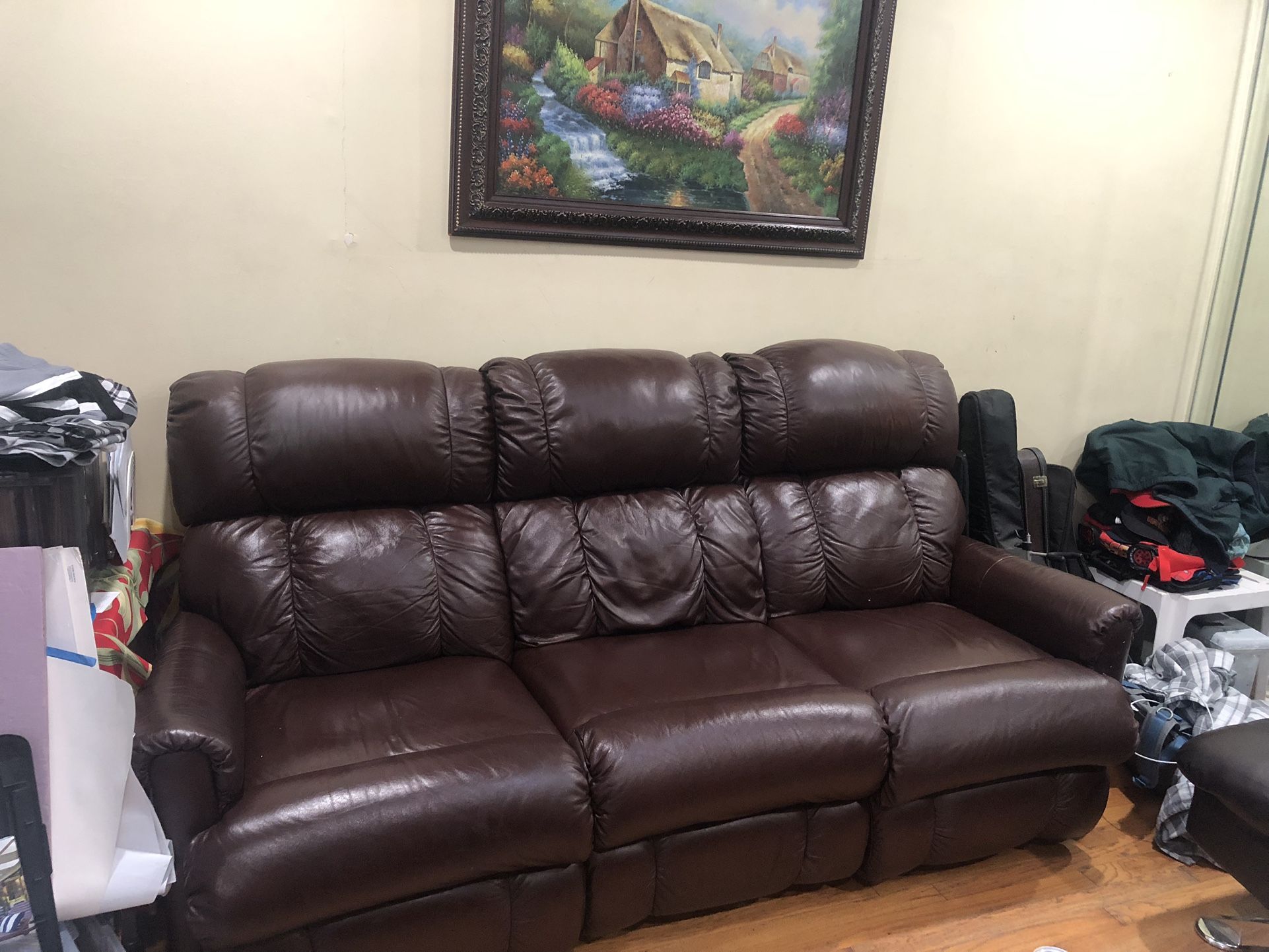leather couch reclinable
