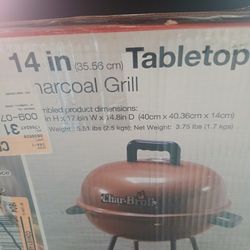 14ich Table Top Charcoal Grill New