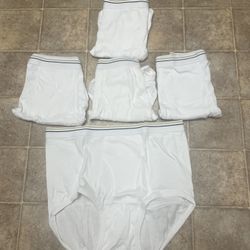 NEW Stafford Men's  Size 38 Full-Cut Tag Free White Briefs (5pr)