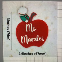 Teacher Gifts -  Pencil And Apple Keychains 
