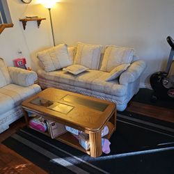 Sofa Set And Coffee Table $150