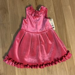 Genuine Kids Pink Velvet Dress Size 3T