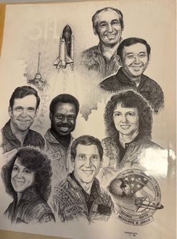 Space Shuttle Challenger Crew Memorial Print