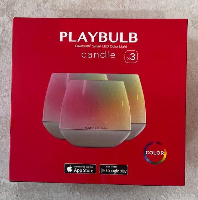 (3) Pack of PLAYBULB Bluetooth Smart LED Flameless Color Light Candles $20