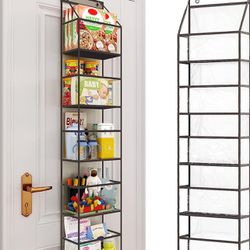 Fixwal Over The Door Hanging Pantry Organizer 5-Shelf Room Organizer with Clear Plastic Pockets 