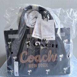 Brand new coach bag and snoopy keychain