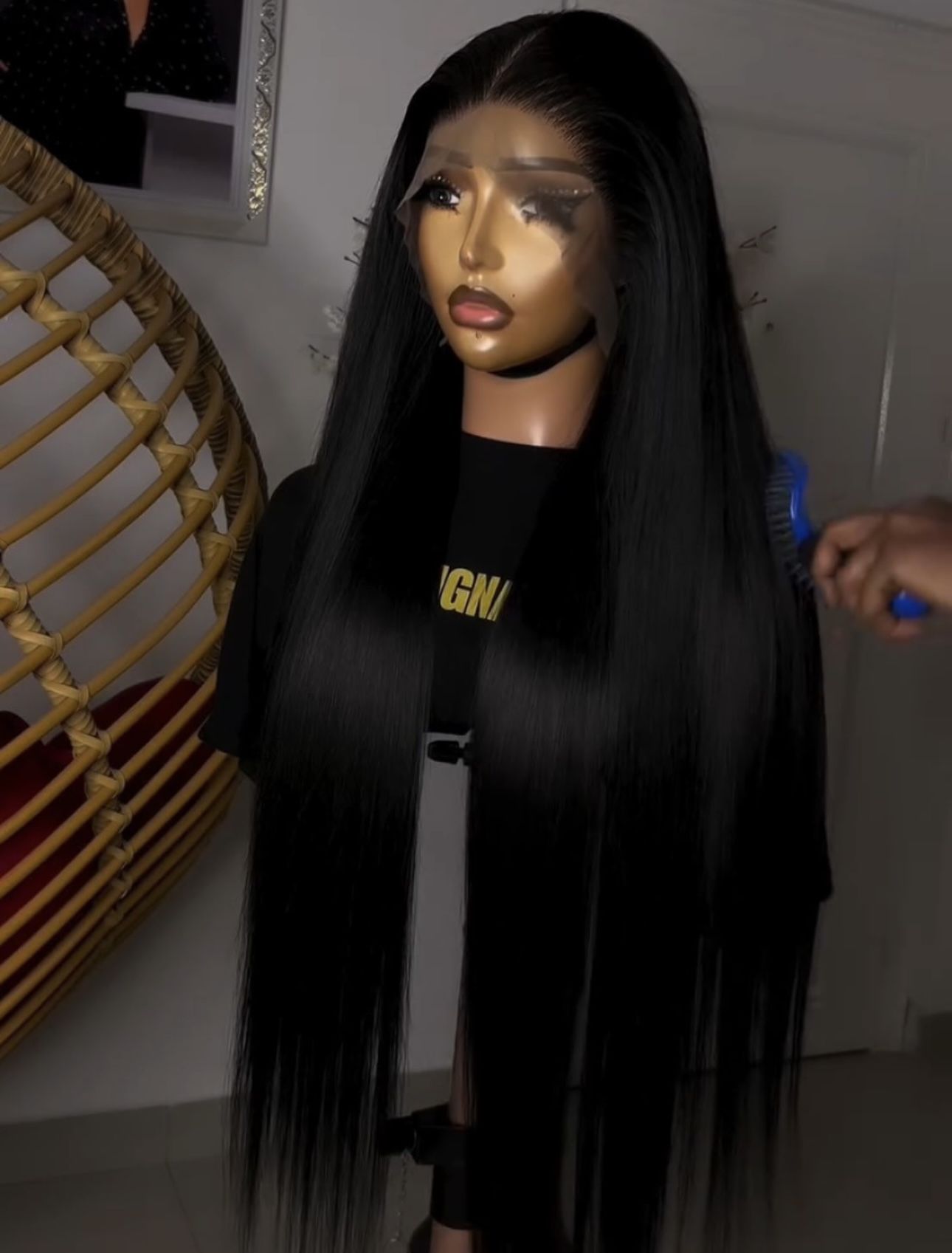Luxury 30-Inch Straight 100% Human Hair Lace Front Wig