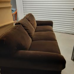Brown Cotton Velvet Couch