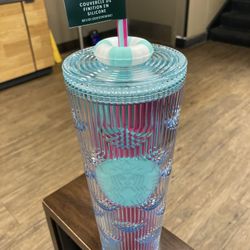 2025 STARBUCKS SHELLS/SCALES BLUE & PINK 24oz TUMBLER LIFE PRESERVER LID TOPPER