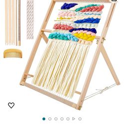 Weaving Loom with Stand 25"H x 21"W, Wooden Multi-Craft 