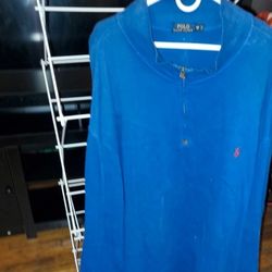 Blue Polo Ralph Lauren quarter zip pullover sweater