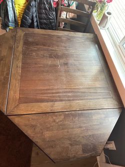 Dining table from Old Cannery, 36x36 square drop lead expandable solid wood table
