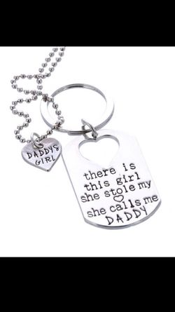 Two in one necklace and key chain for Fathers Day! Amazing gift!